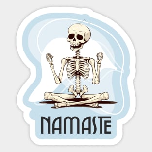 Cute skeleton yoga, namaste Sticker